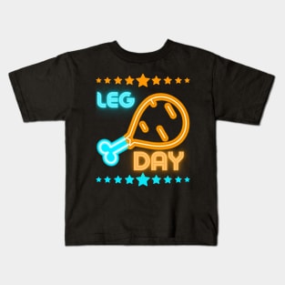 Funny Leg Day Chicken Leg Kids T-Shirt